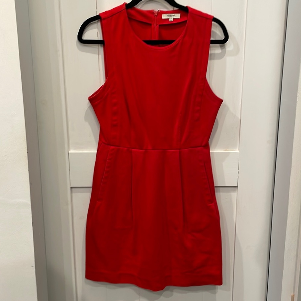 Red madewell dress with pockets